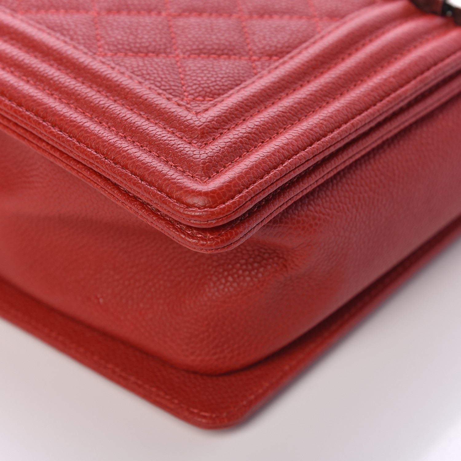 Chanel Caviar Quilted New Medium Boy Flap Dark Red 12 of 14