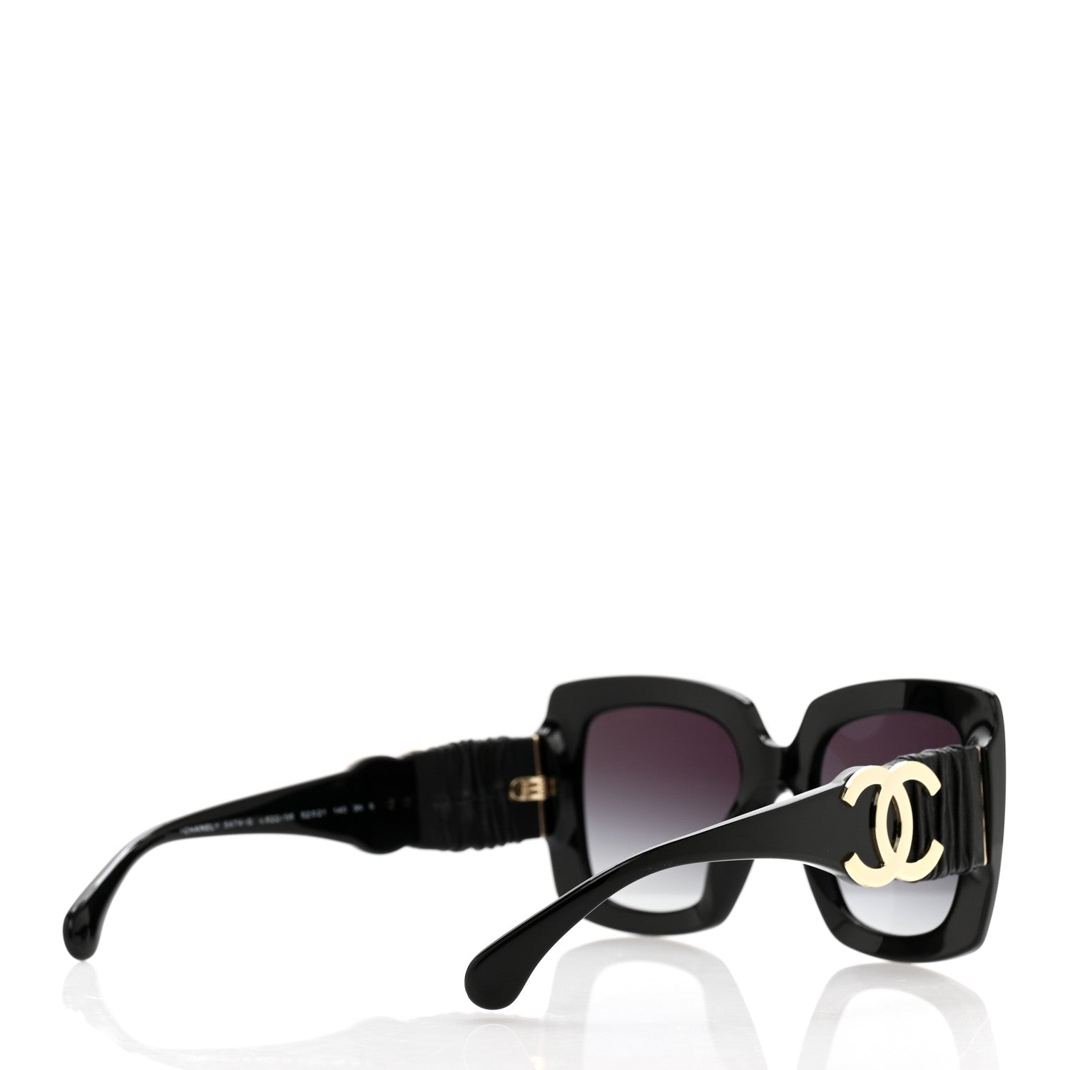 Chanel Acetate Calfskin Square Sunglasses 5474-Q Black 4 of 7