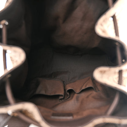 Gucci Monogram Dollar Calfskin O Drawstring Backpack Beige Ebony Testa di Moro Dark Chocolate 5 of 10