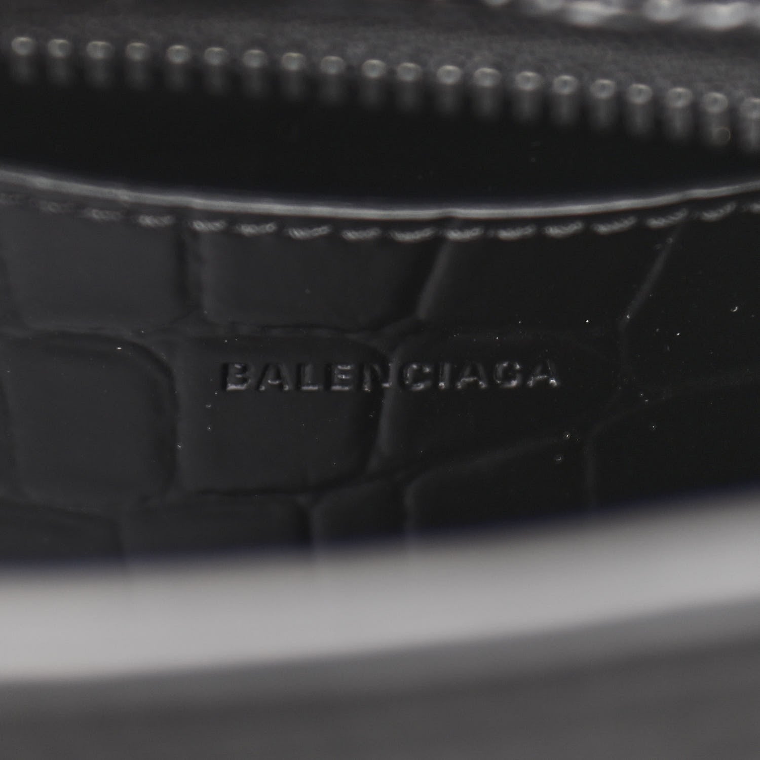 Balenciaga Semi Shiny Calfskin Crocodile Embossed Neo Classic Black Hardware Mini City Black 7 of 9