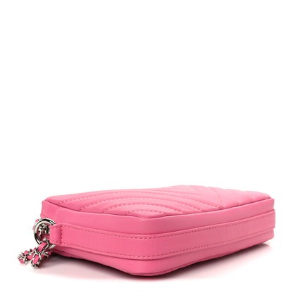 Chanel Lambskin Chevron Quilted Small Promenade Camera Case Pink 4 of 11