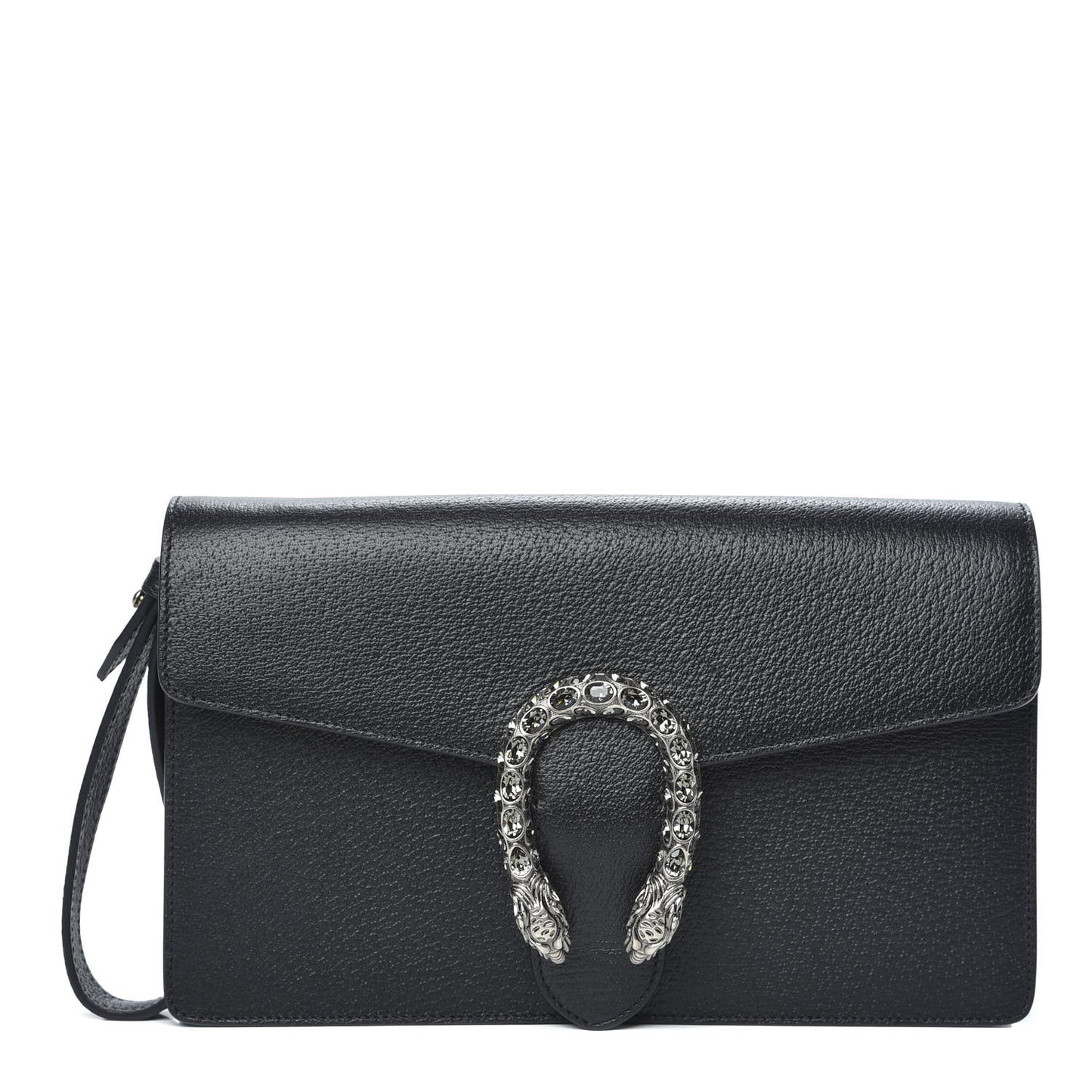 Dollar Calfskin Crystal Dionysus Clutch Wristlet Black Black Diamond