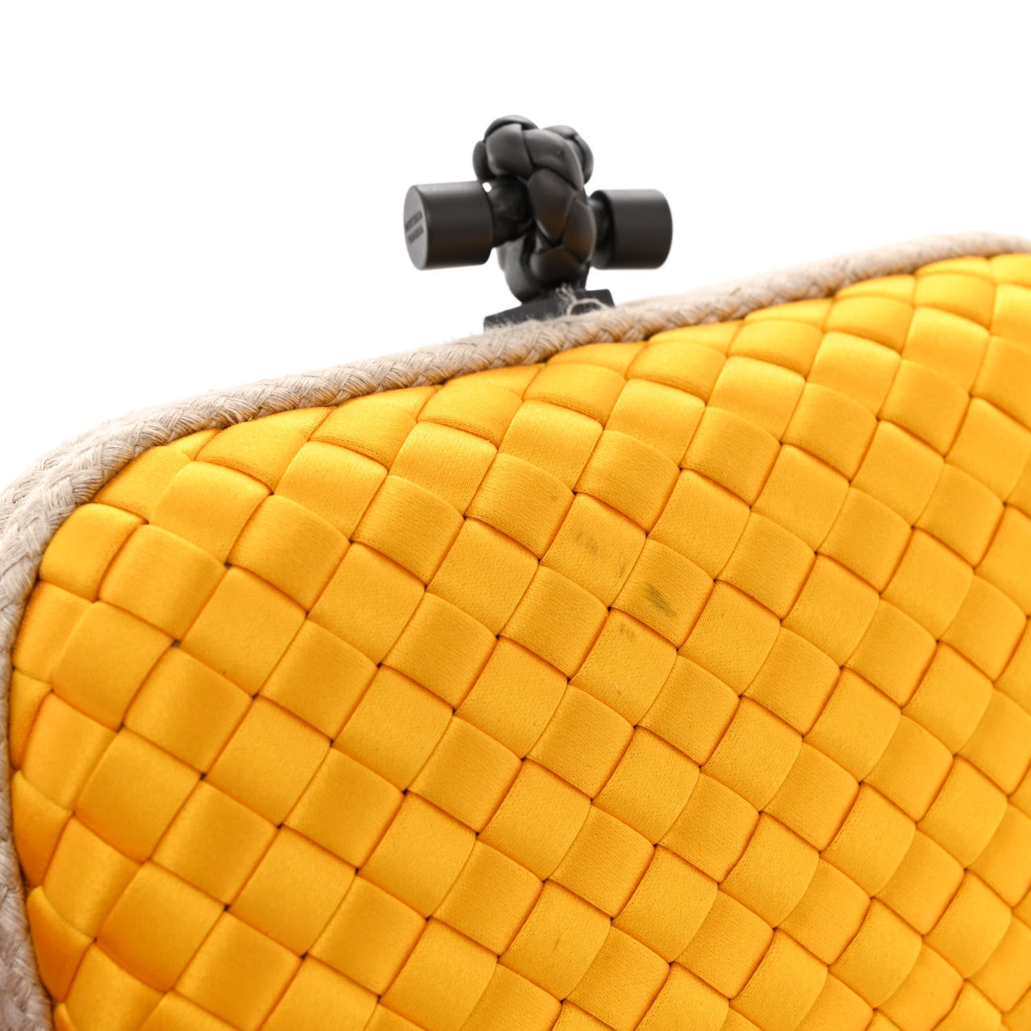 Bottega Veneta Satin Knot Clutch Yellow 9 of 9