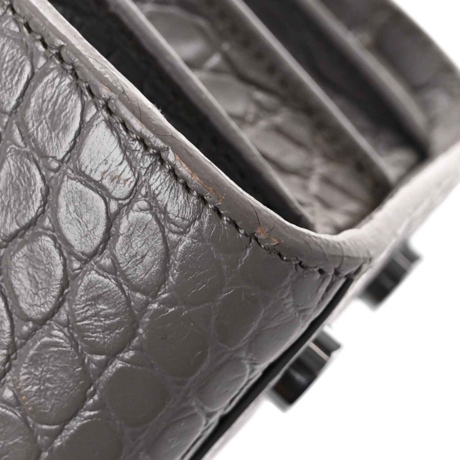 Saint Laurent Calfskin Crocodile Embossed Baby Sac De Jour Fog 12 of 12