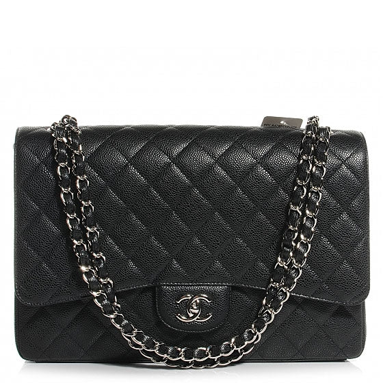 Caviar Maxi Single Flap Black