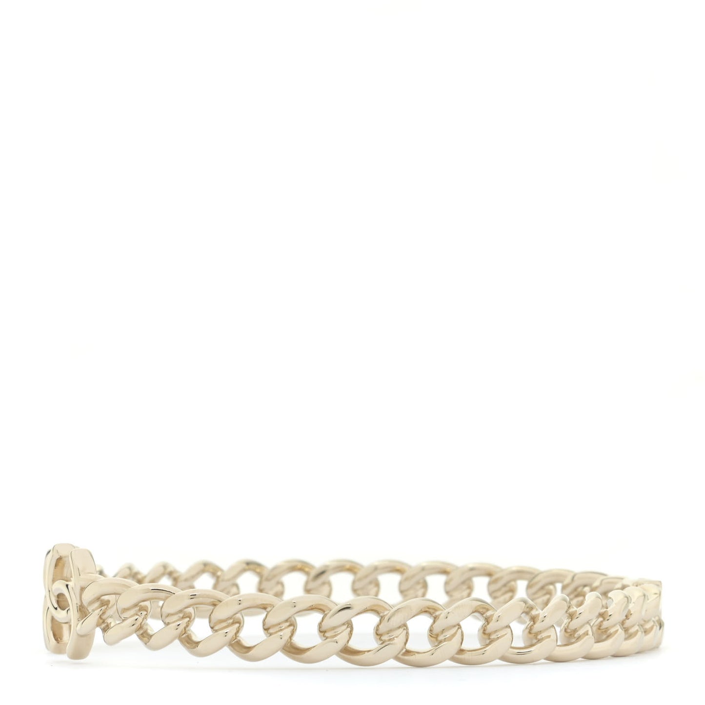 Metal CC Chain Link Choker Necklace M Gold