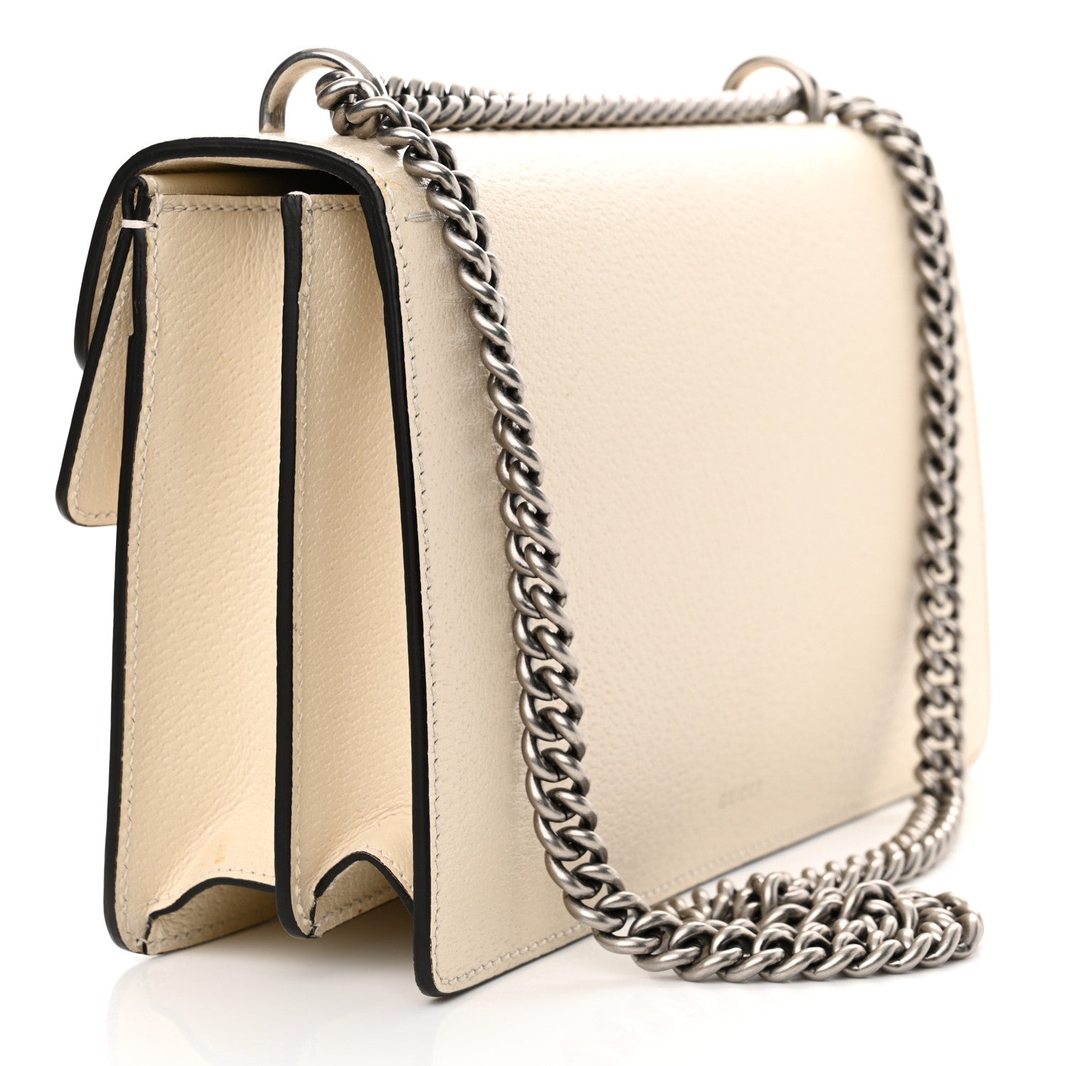 Gucci Textured Calfskin Crystal Small Dionysus Shoulder Bag Mystic White 3 of 14