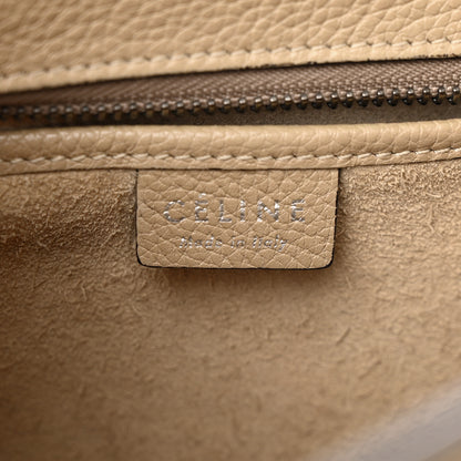 Celine Drummed Calfskin Nano Luggage Dune 6 of 33