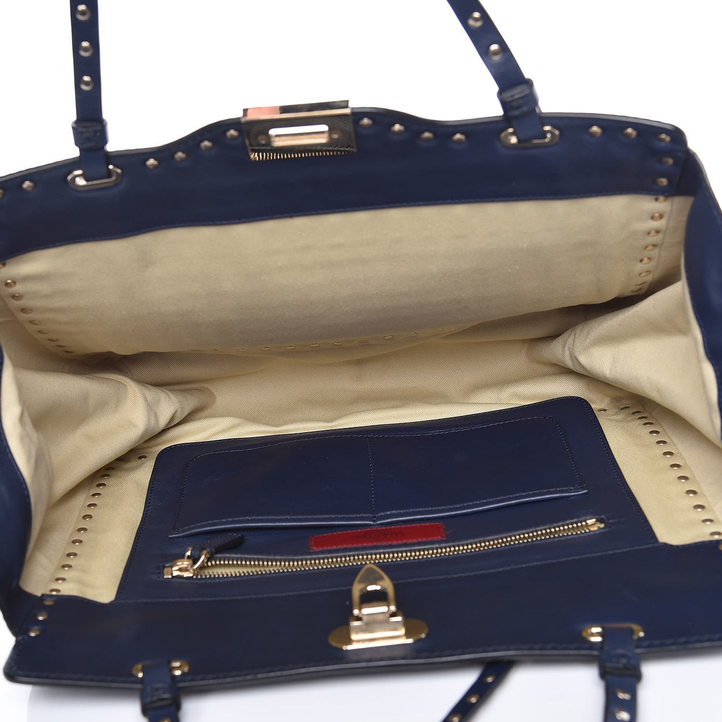 Vitello Medium Rockstud All Over Tote Marine