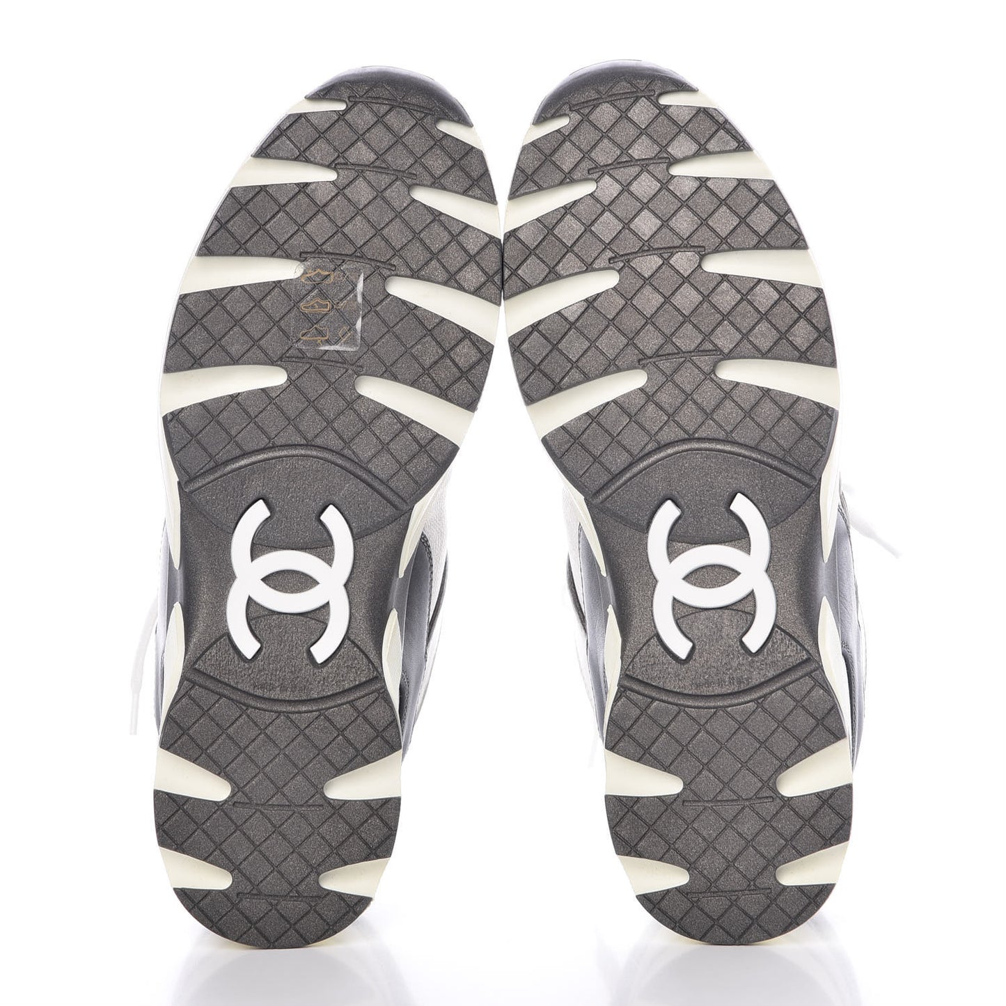 Suede Calfskin CC Sneakers 37 White Grey