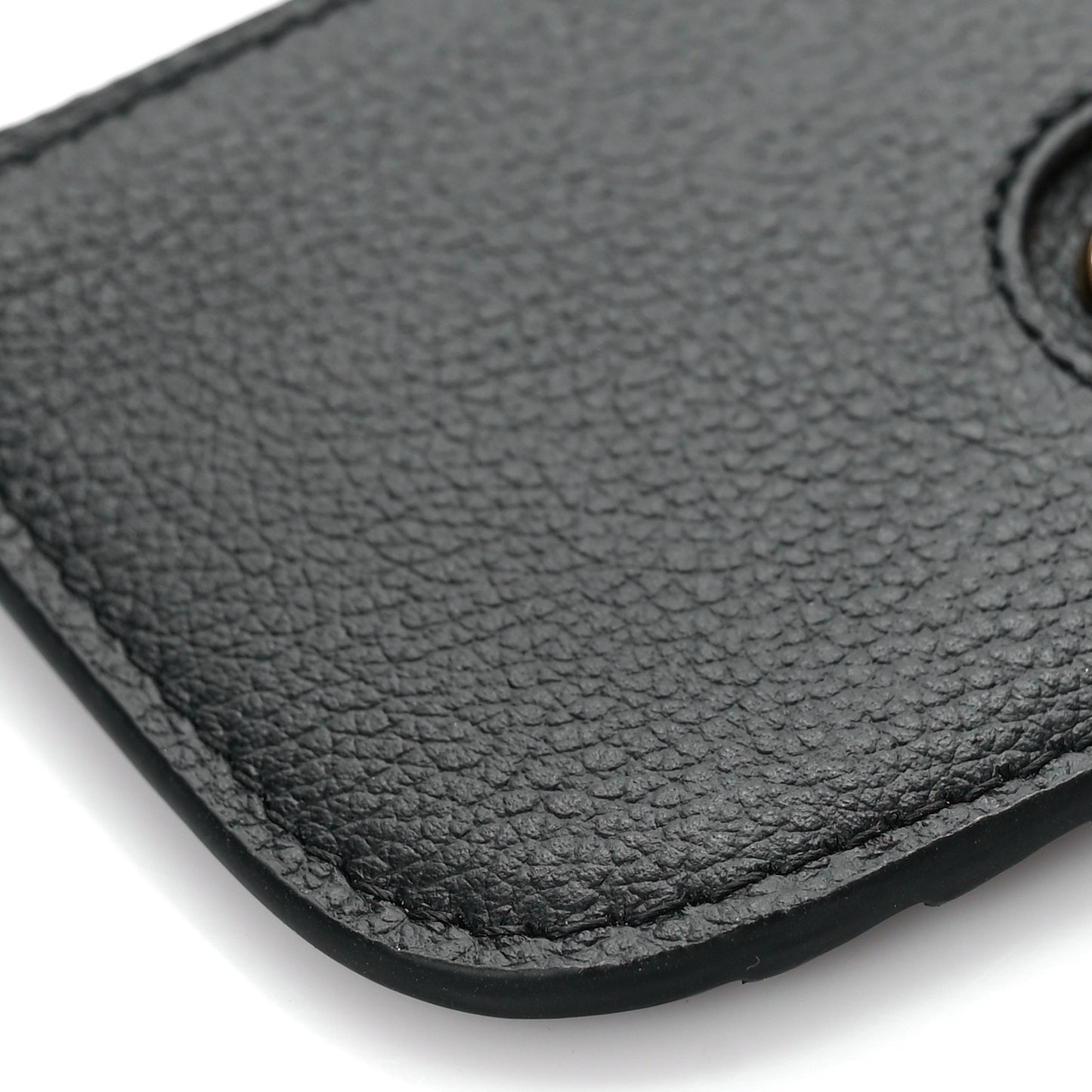 Grained Calfskin La Medusa Zip Card Case Black