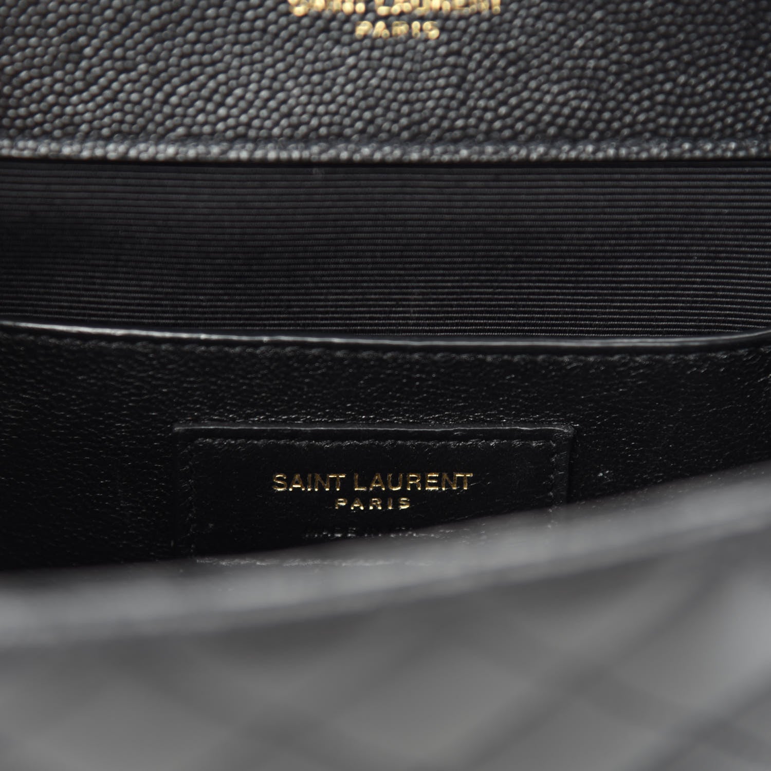 Saint Laurent Grain De Poudre Textured Mixed Matelasse Triquilt Small Monogram Satchel Black 8 of 11