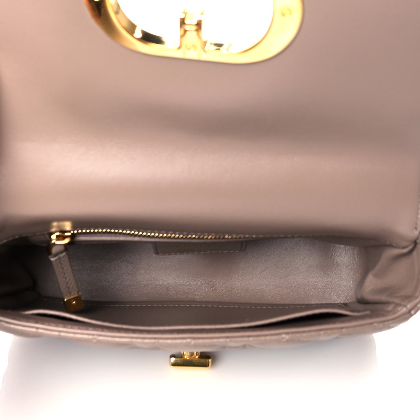 Calfskin Cannage Small Caro Bag Taupe
