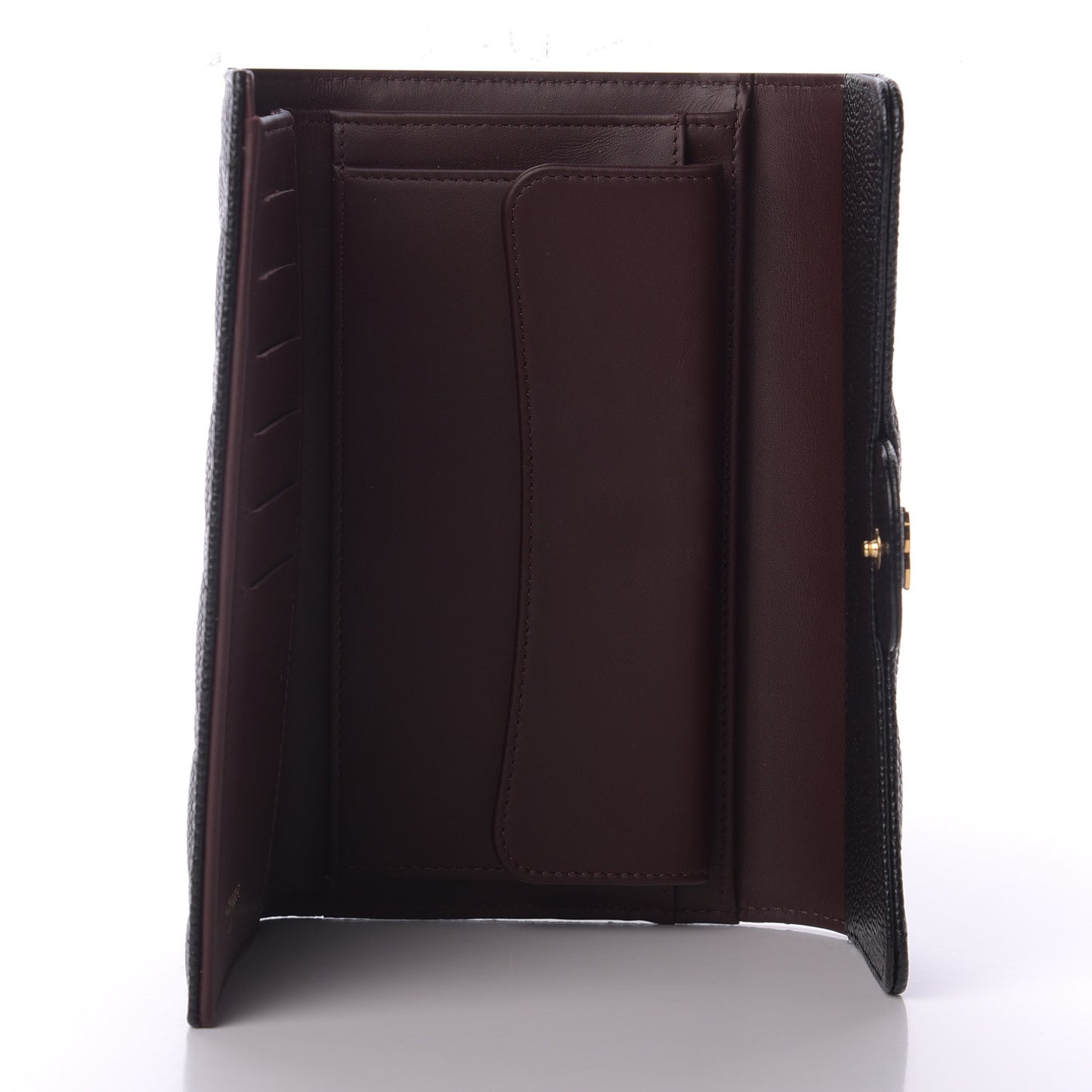 Caviar Quilted Large Flap Wallet Black