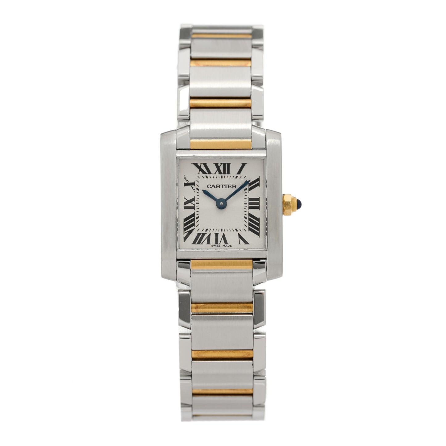 Stainless Steel 18K Yellow Gold 20mm Tank Francaise Quartz Watch