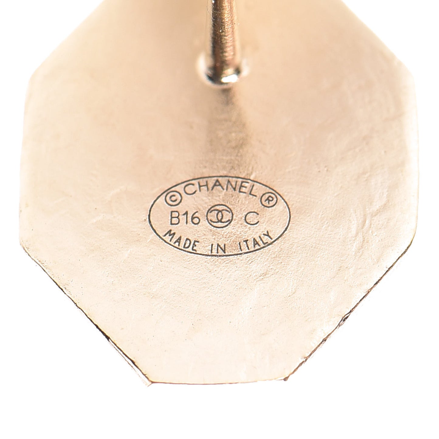 Enamel CC Earrings White Gold