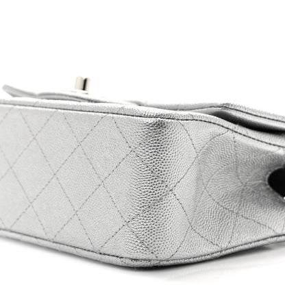 Chanel Metallic Caviar Quilted Mini Top Handle Rectangular Flap Silver 10 of 11