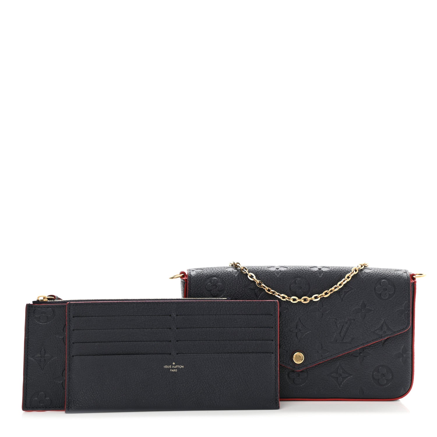 Louis Vuitton Empreinte Pochette Felicie Chain Wallet Marine Rouge 1 of 8