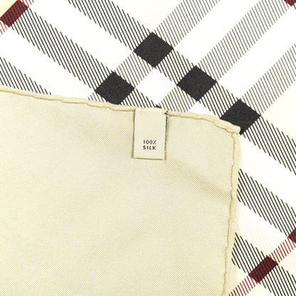 Burberry Silk House Check Square Scarf Beige Red Black 3 of 4