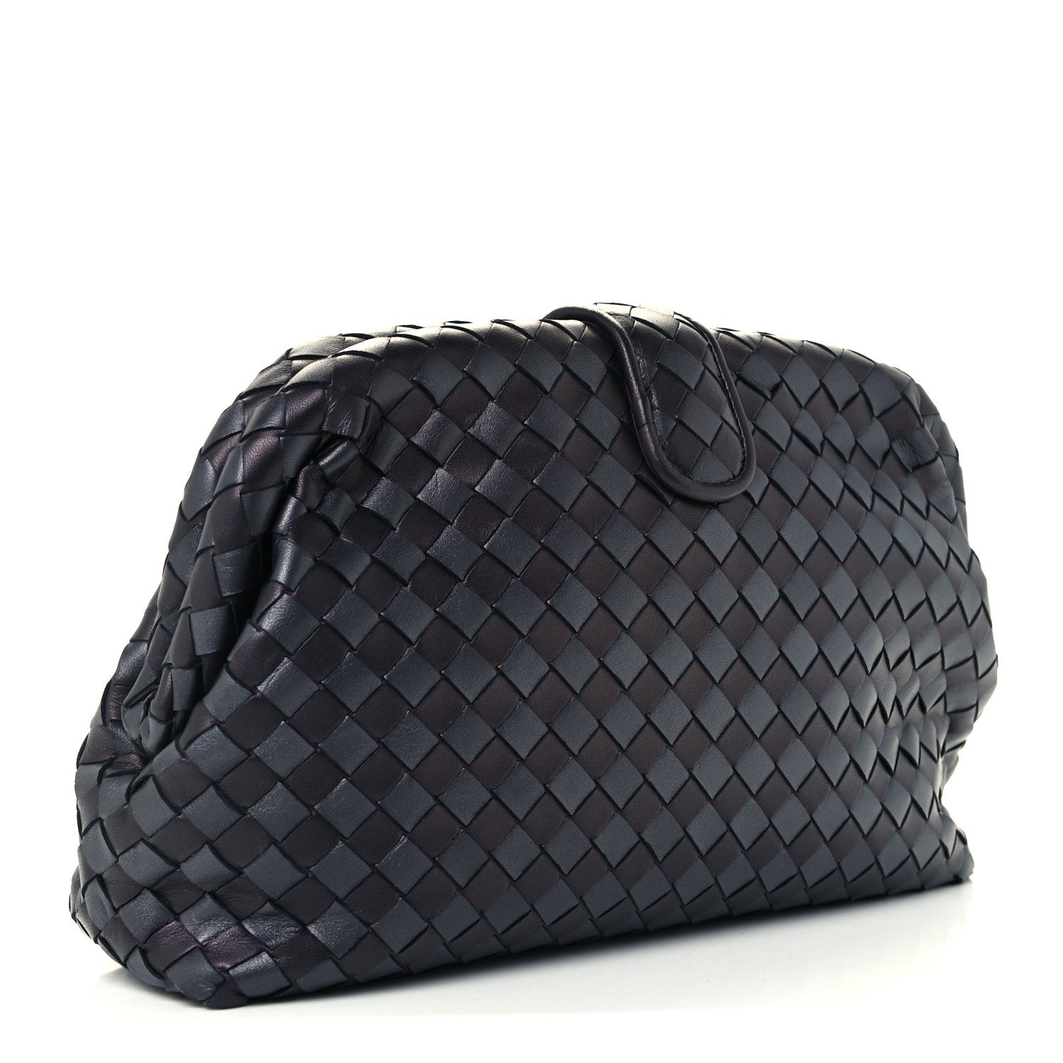 Bottega Veneta Metallic Nappa Intrecciato The Lauren 1980 Clutch Quetsche Antique Silver 3 of 12