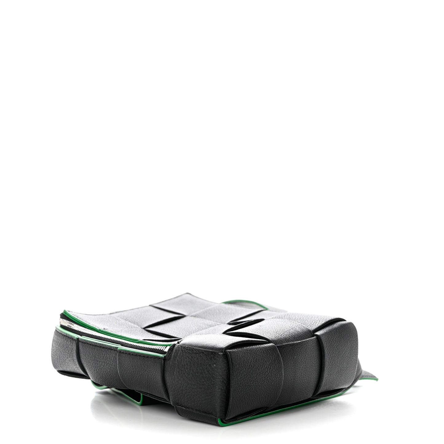 Calfskin Intrecciato Mini Cassette Sling Bag Black Parakeet
