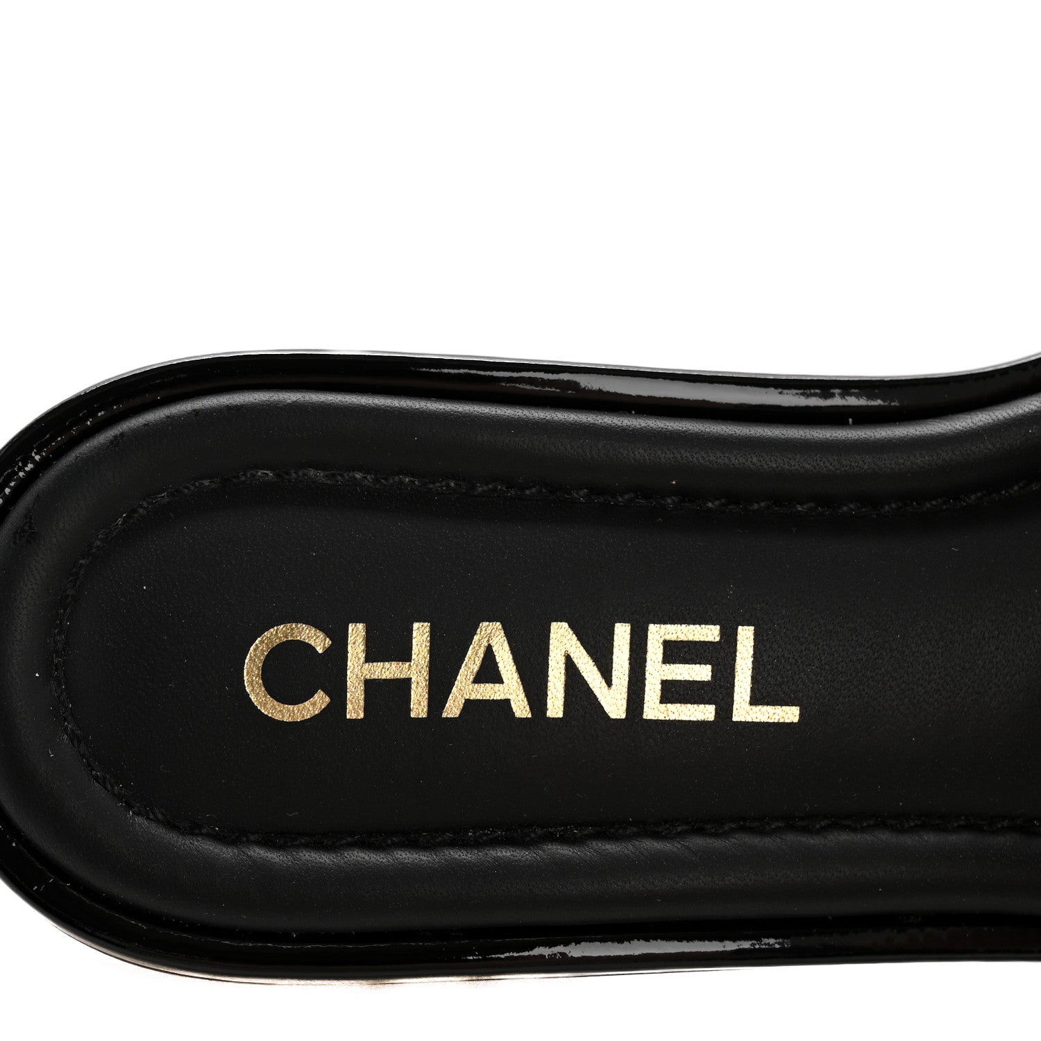 Chanel Patent Goatskin Quilted CC Mules Sandals 36 Black 8 of 11
