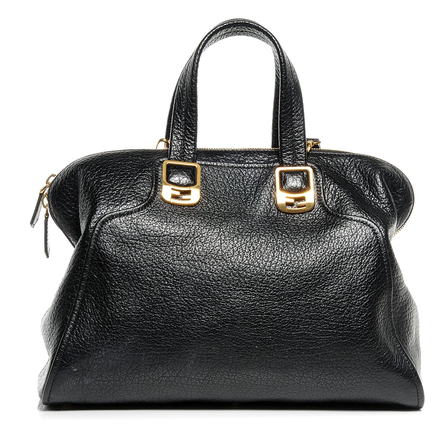 Pebbled Calfskin Large Chameleon Tote Black