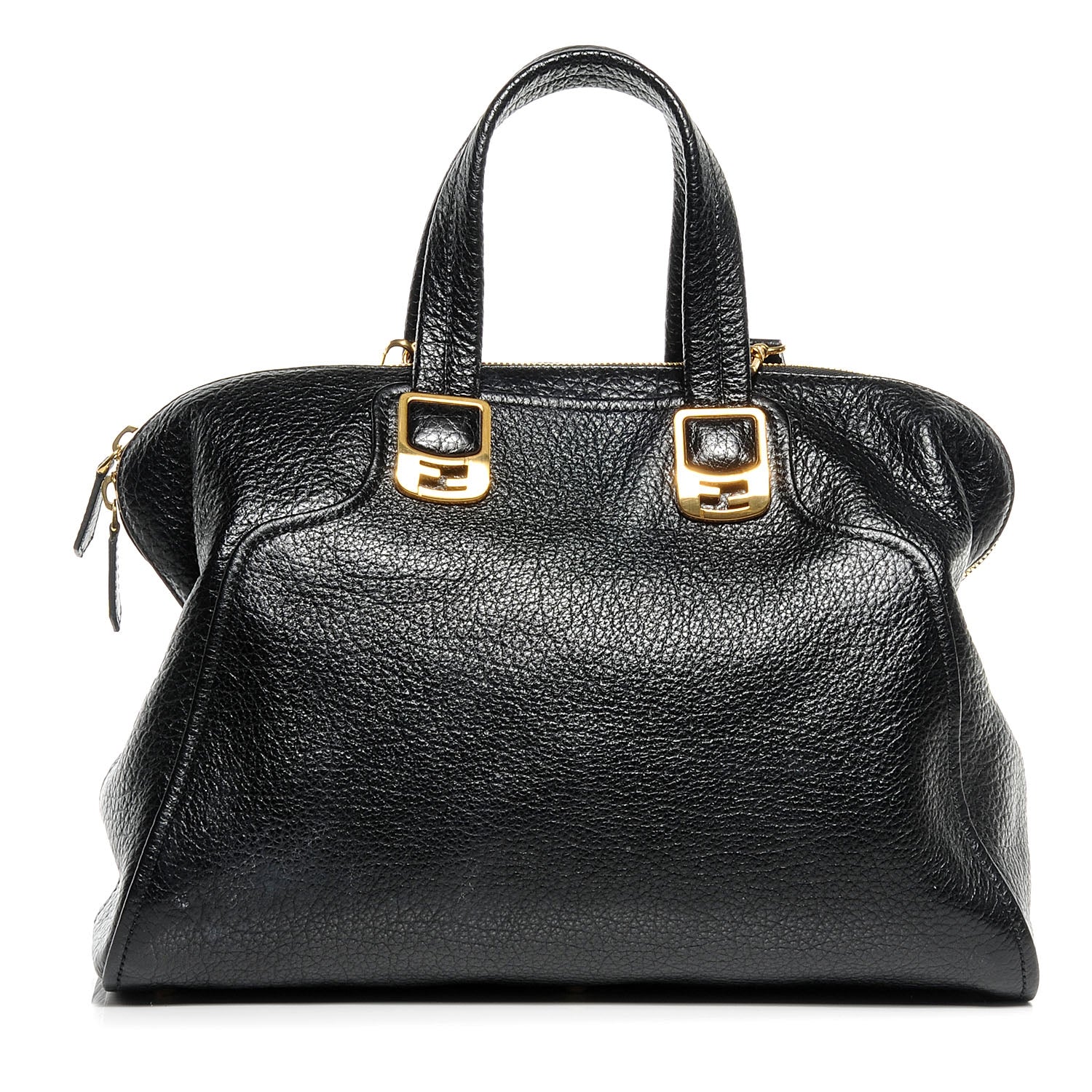 Fendi Pebbled Calfskin Large Chameleon Tote Black 1 of 7