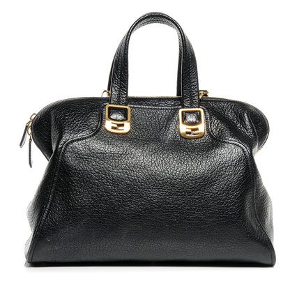 Fendi Pebbled Calfskin Large Chameleon Tote Black 1 of 7