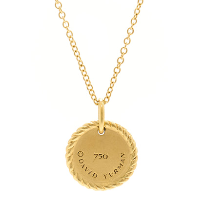 David Yurman 18K Yellow Gold Blue Sapphire Diamond Evil Eye Necklace 5 of 5
