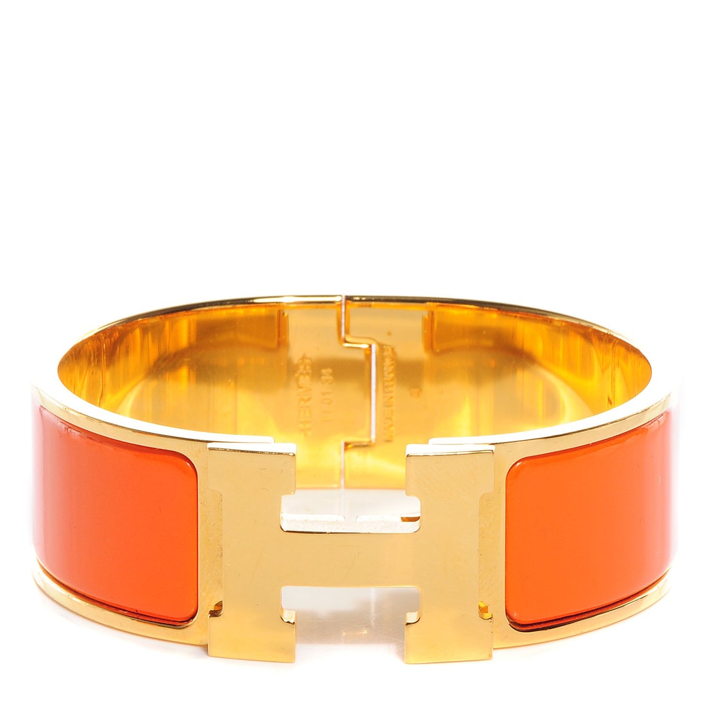 Enamel Wide Clic Clac H Bracelet PM Orange