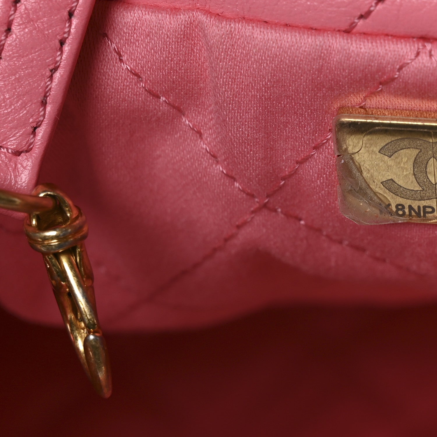 Chanel Shiny Calfskin Quilted Chanel 22 Drawstring Bag Pink 8 of 11