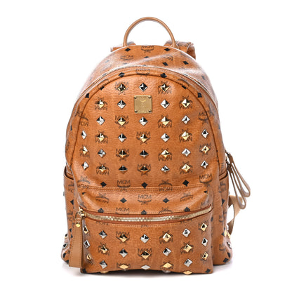 MCM Visetos Studded Medium Stark Backpack Cognac 1 of 4