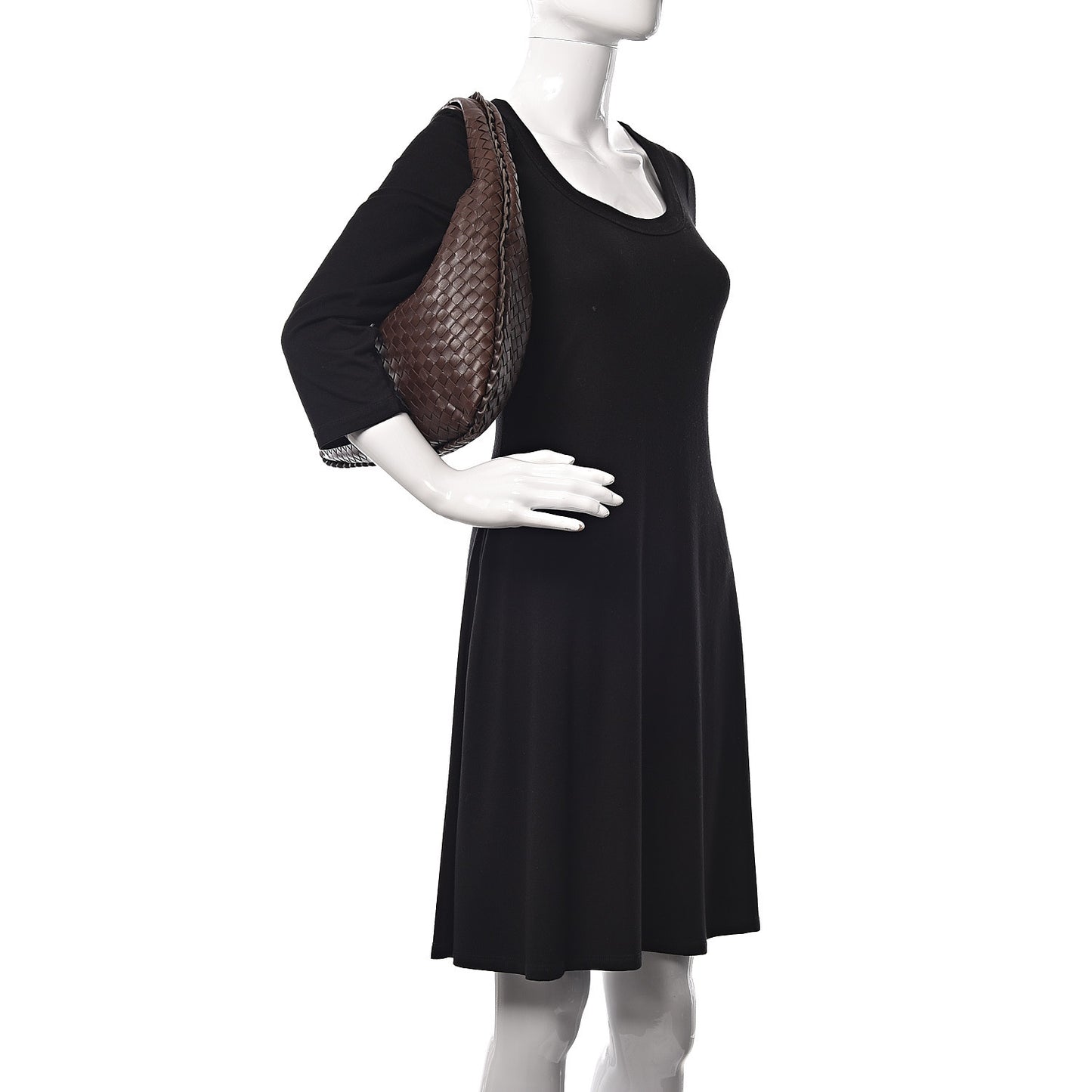 Nappa Intrecciato Medium Veneta Hobo Ebano