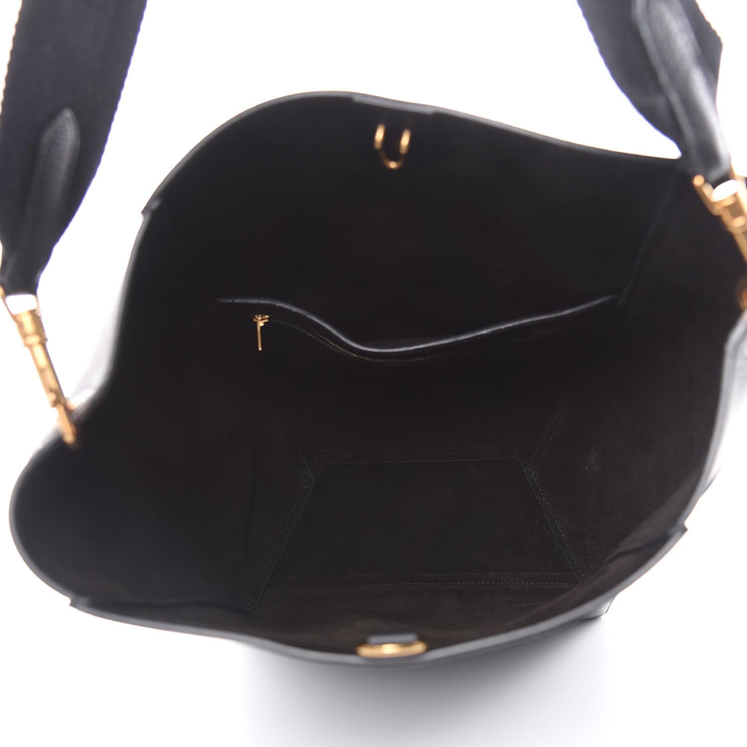 Celine Soft Grained Calfskin Sangle Bucket Bag Black 5 of 8