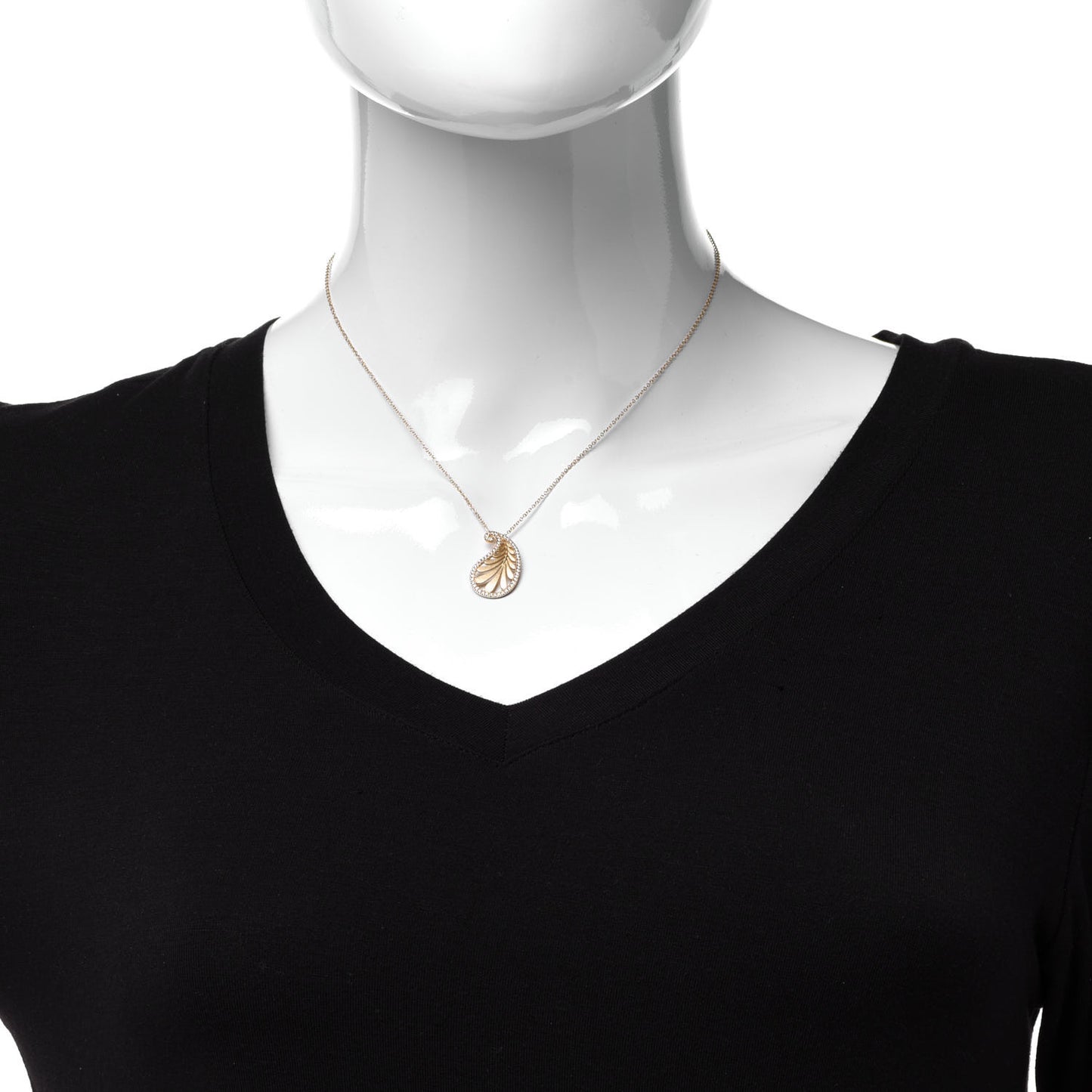 18K Yellow Gold Diamond Paloma Picasso Villa Palm Pendant Necklace