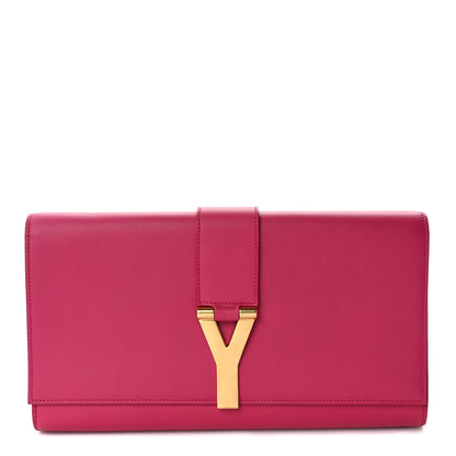 Saint Laurent Calfskin Classic Y Ligne Clutch Fuchsia 1 of 7