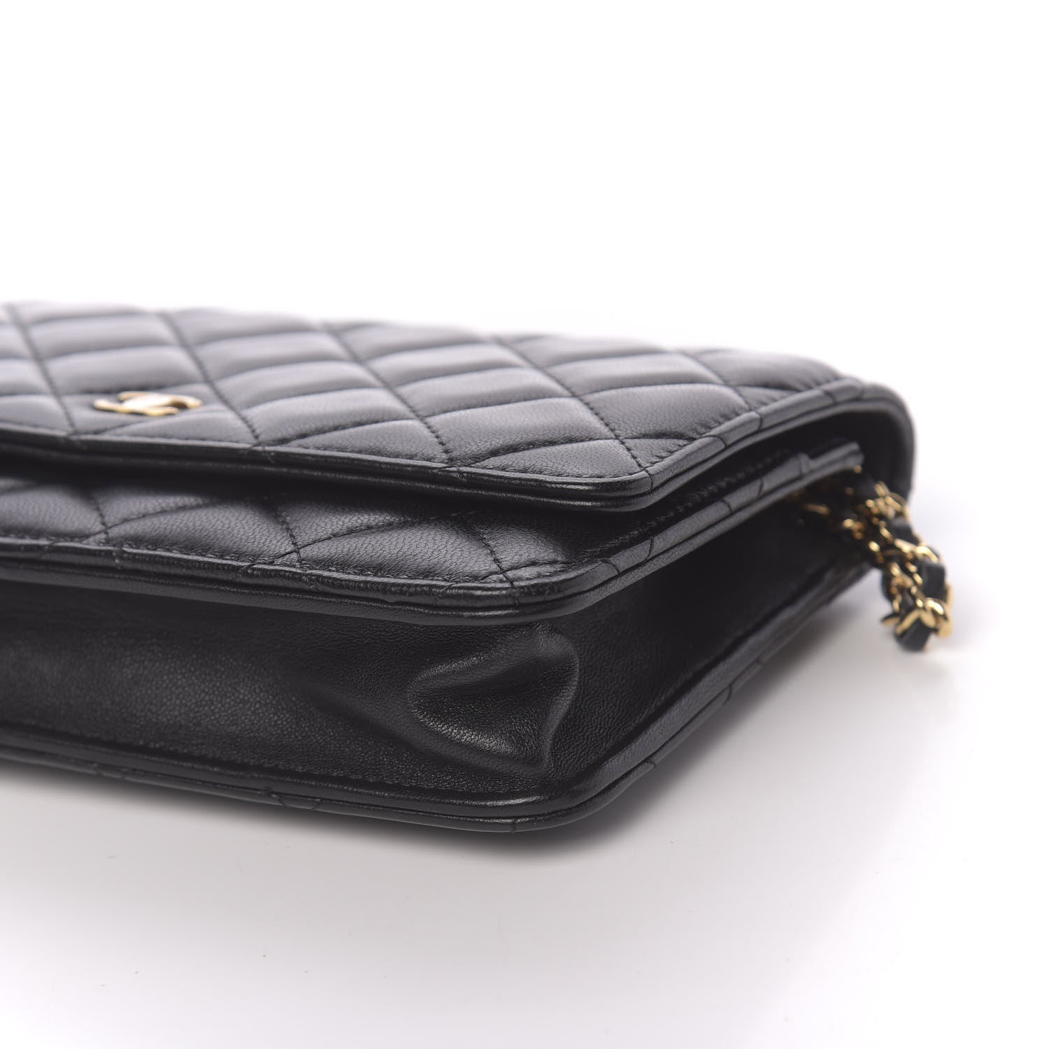 Chanel Lambskin Quilted Wallet On Chain WOC Black 11 of 13
