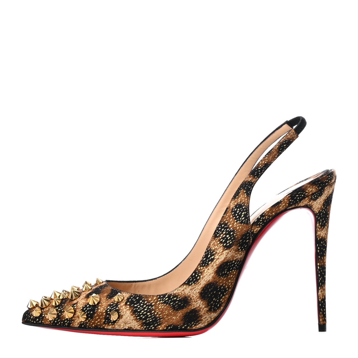 Lurex Panthere Drama Sling 100 Pumps 38 Black Gold