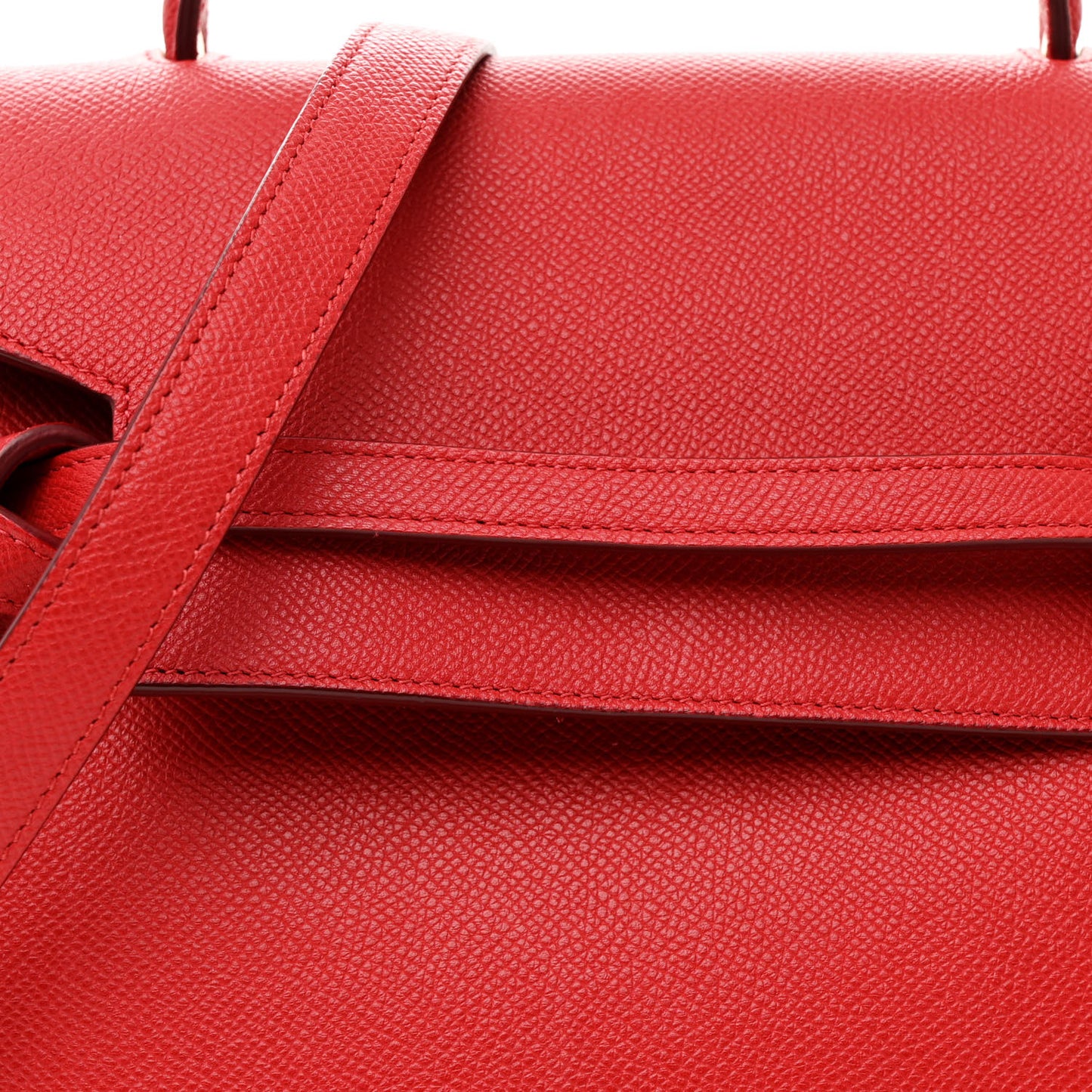 Baby Grained Calfskin Micro Belt Bag Coquelicot