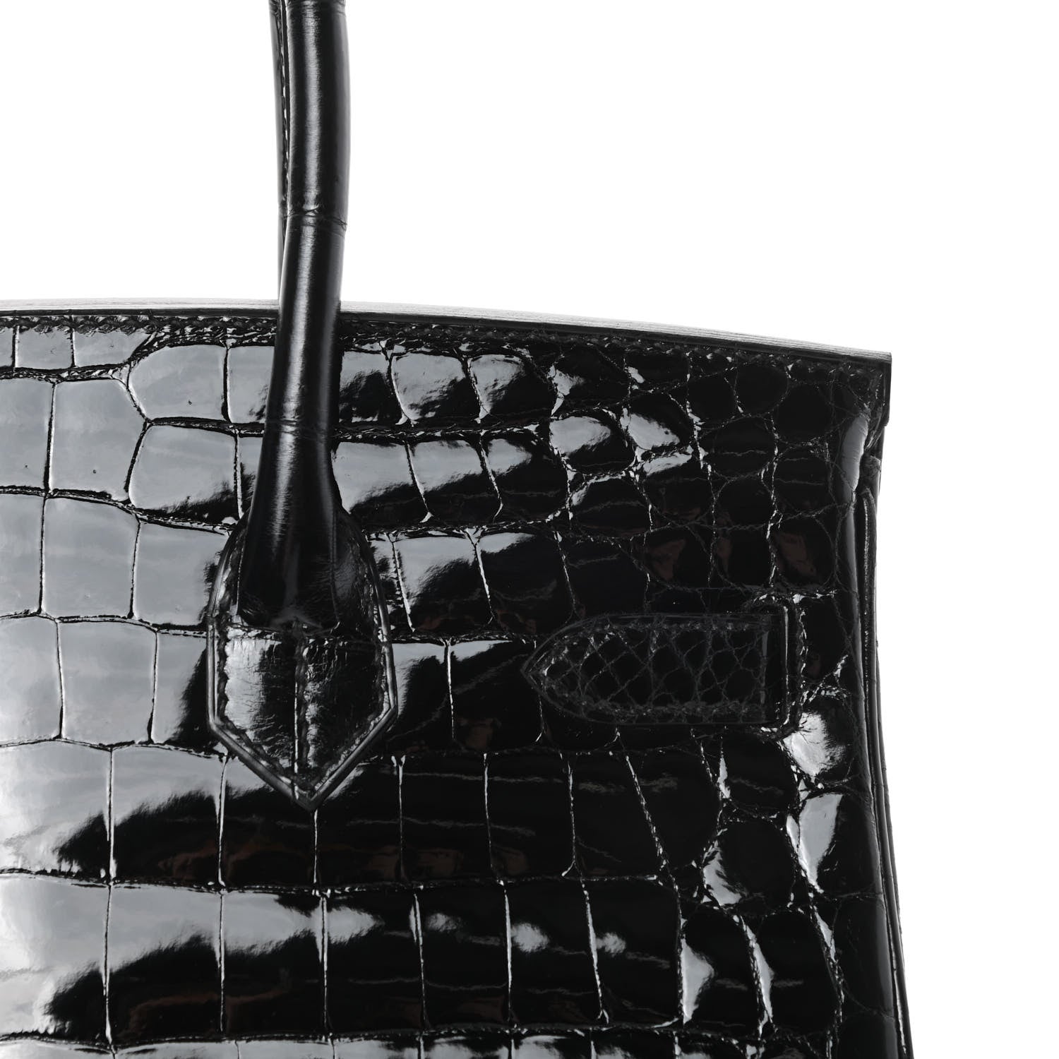 Hermes Shiny Niloticus Crocodile Birkin 30 Black 7 of 35
