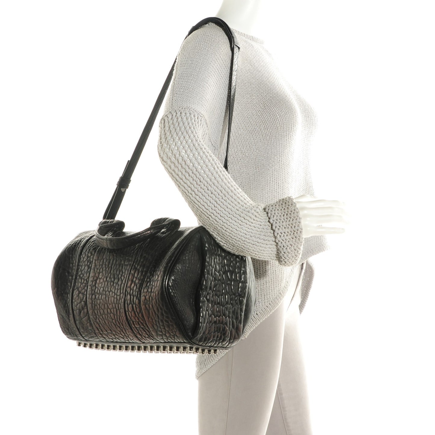 Pebbled Lambskin Rocco Black Nickel Hardware