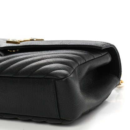 Saint Laurent Sheepskin Matelasse Chevron Monogram Medium College Bag Black 11 of 11