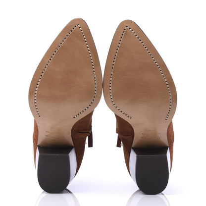 Valentino Garavani Suede Rockstud Double Buckle 50mm Cowboy Ankle Boots 38 Selleria 5 of 8
