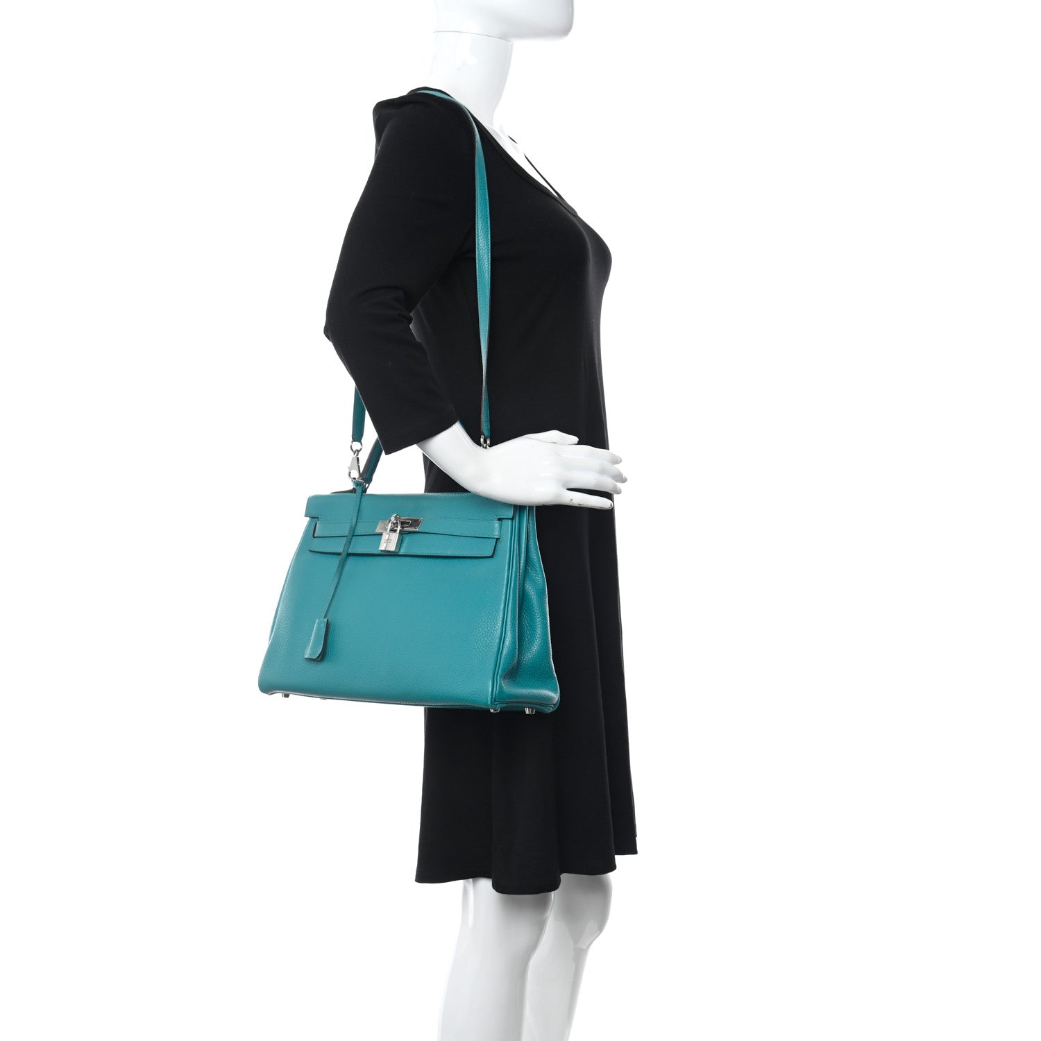 Hermes Taurillon Clemence Kelly Retourne 32 Bleu Paon 2 of 18