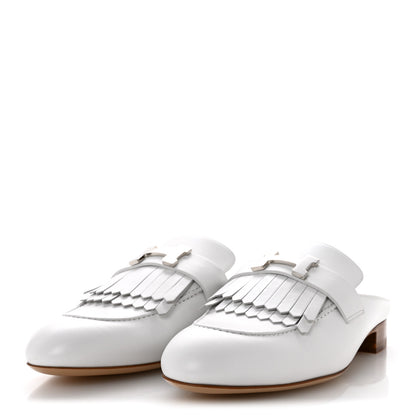 Hermes Calfskin Womens Royal Loafers 39 White 4 of 9