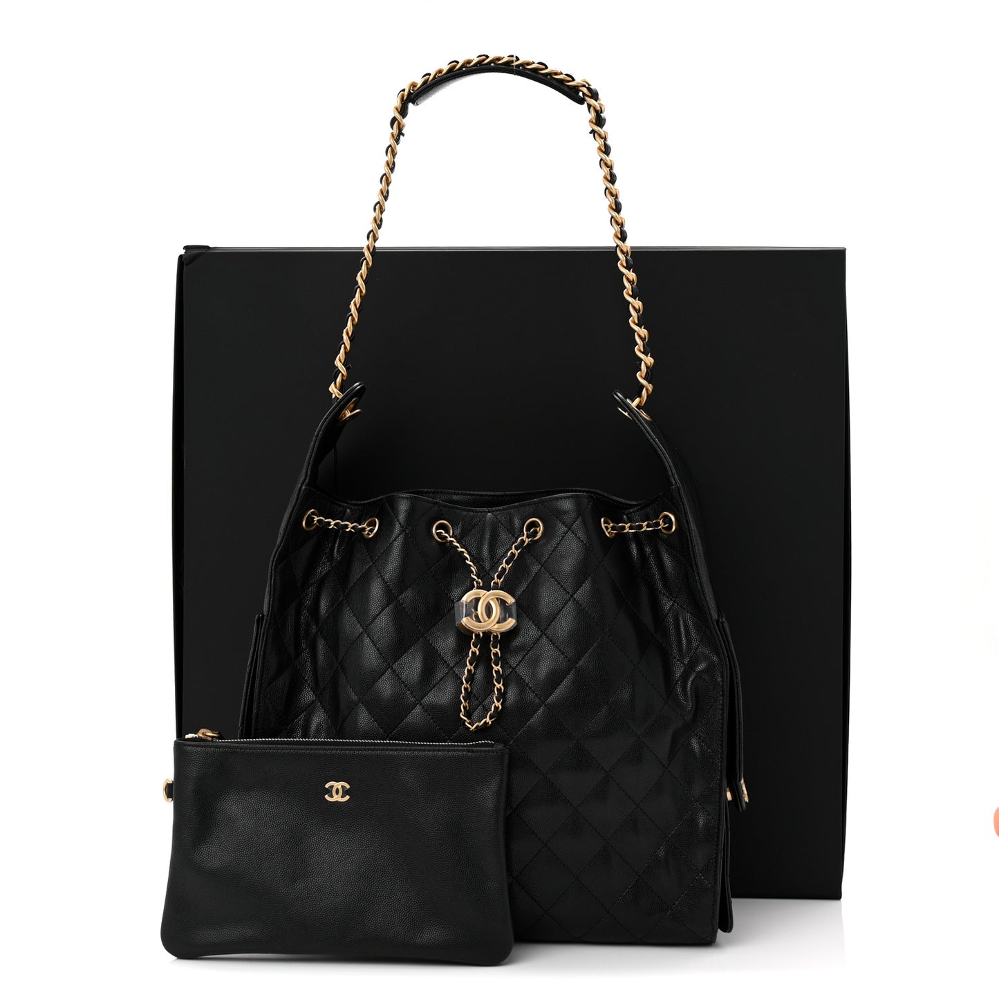Caviar Quilted Medium Chanel 25 Handbag Black