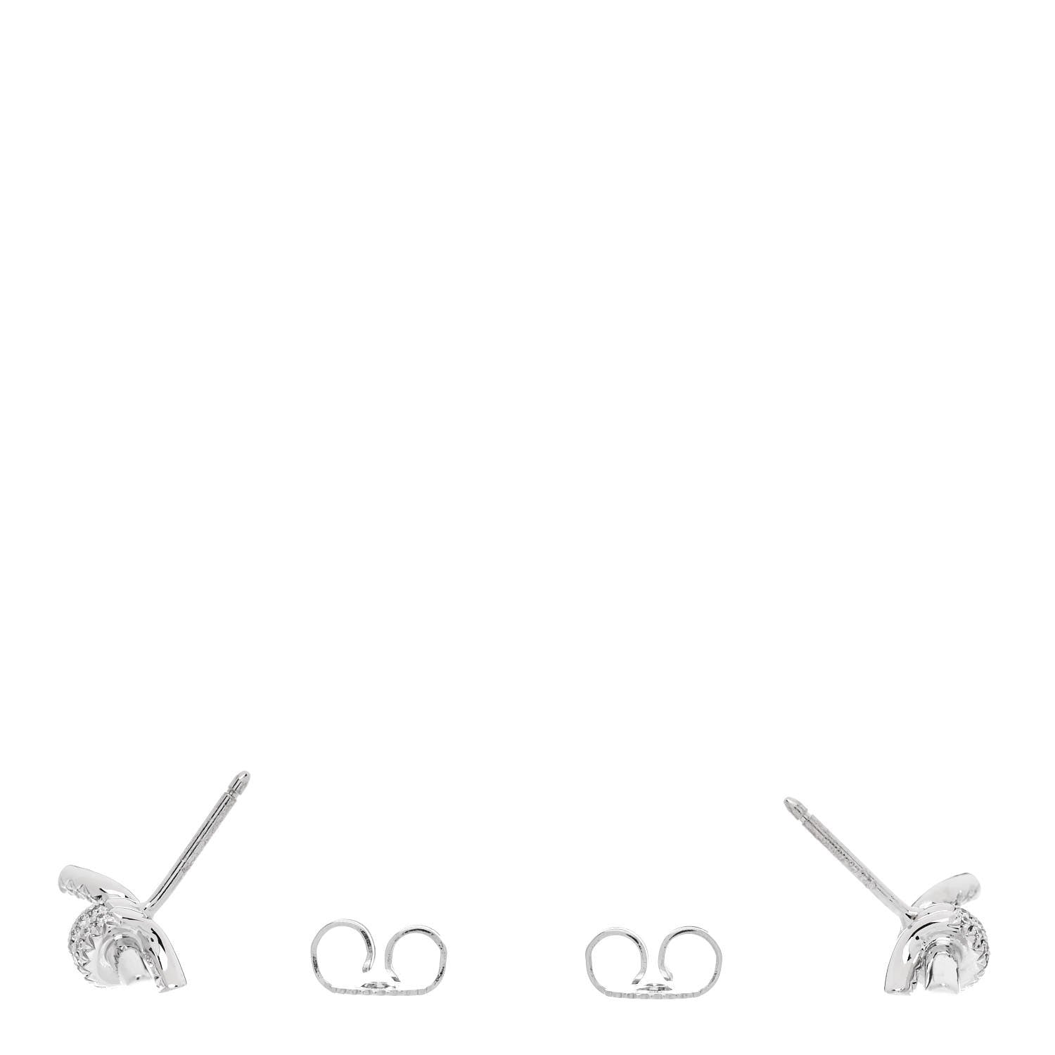 Tiffany 18K White Gold Diamond Tiffany Knot Earrings 3 of 4