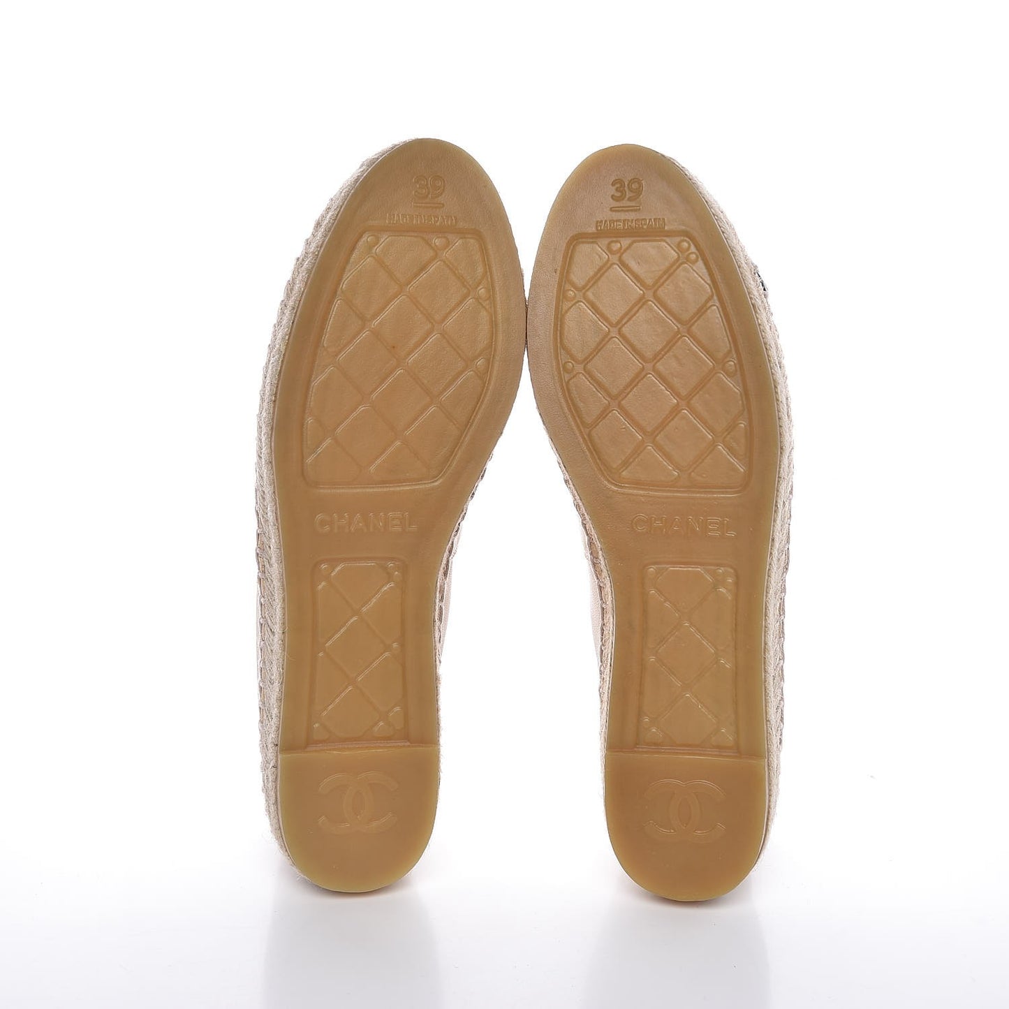 Lambskin CC Espadrilles 39 Beige Black