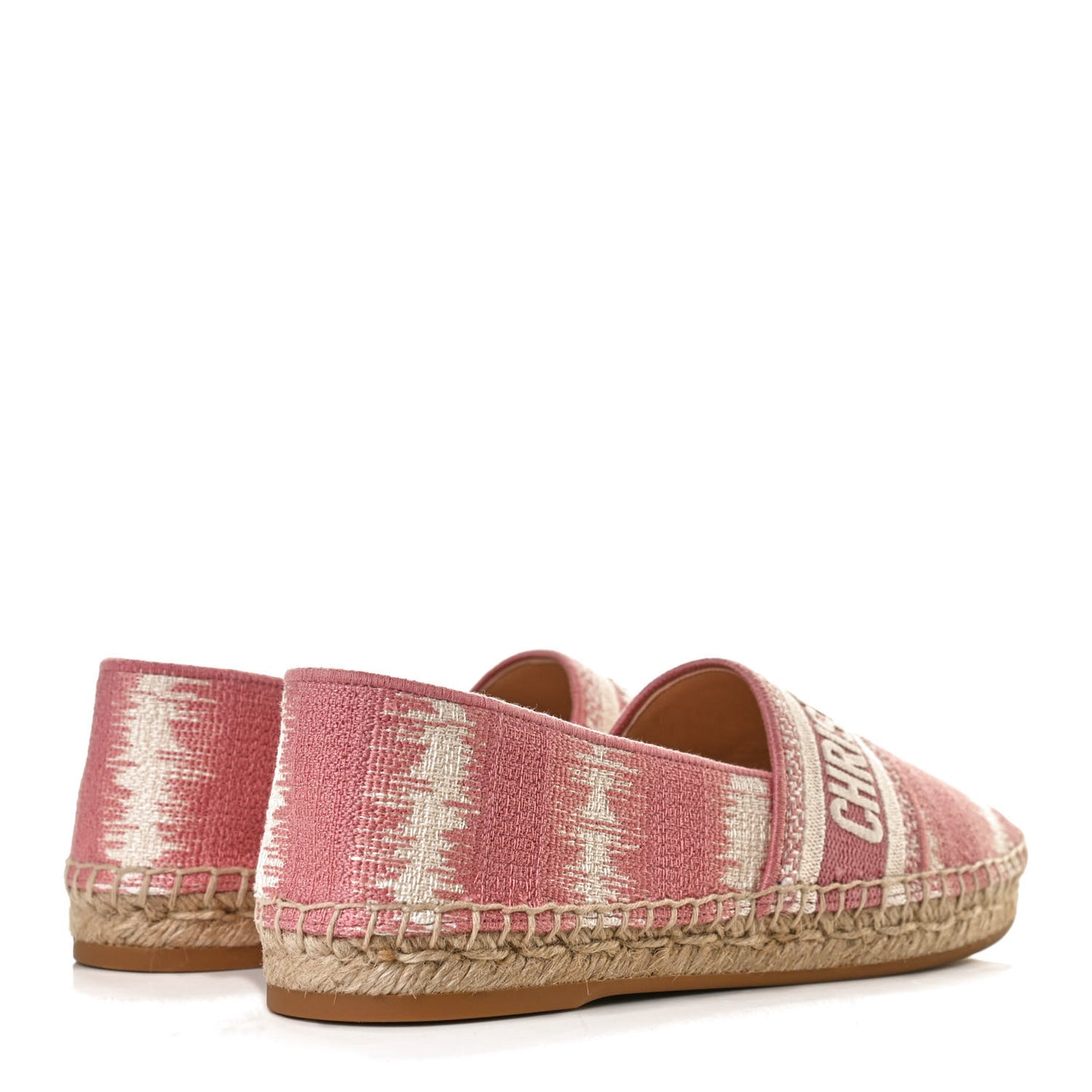 Cotton Embroidered D-Stripes Granville Espadrille 37 Deep Nude